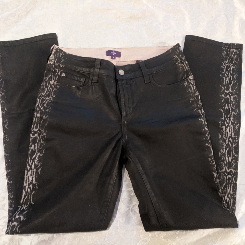 Nydx Leather Jeans With Python Pattern Down Side. - image 6